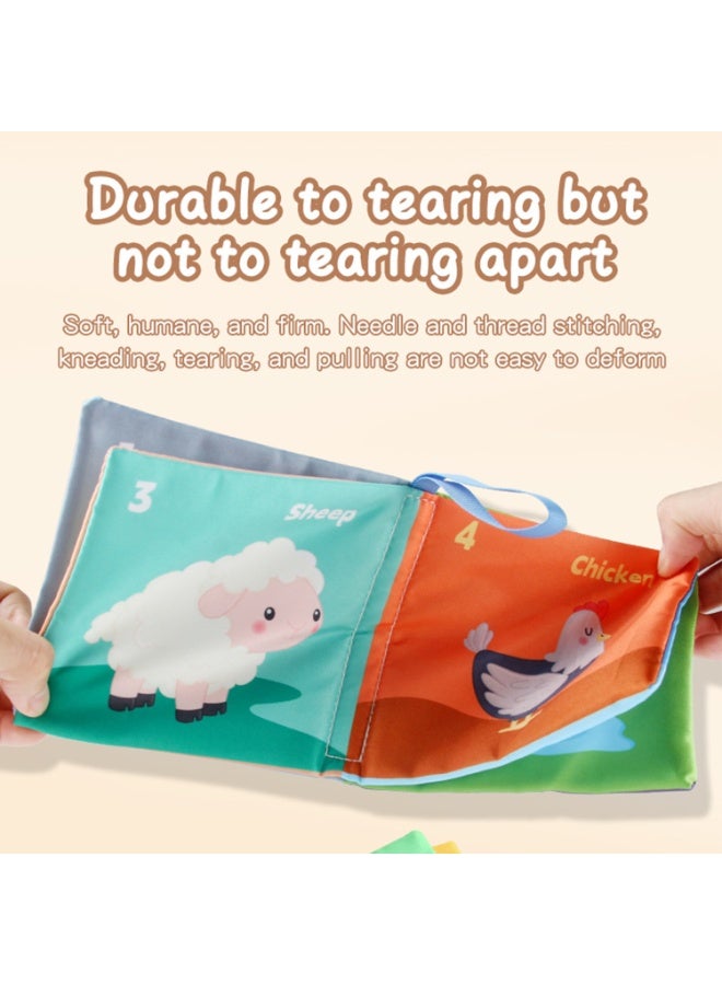 اسرلي وايت مجموعة من 6 كتب قماشية ناعمة للأطفال الرضع، تصدر صوت حفيف عند لمسها. - Image 5